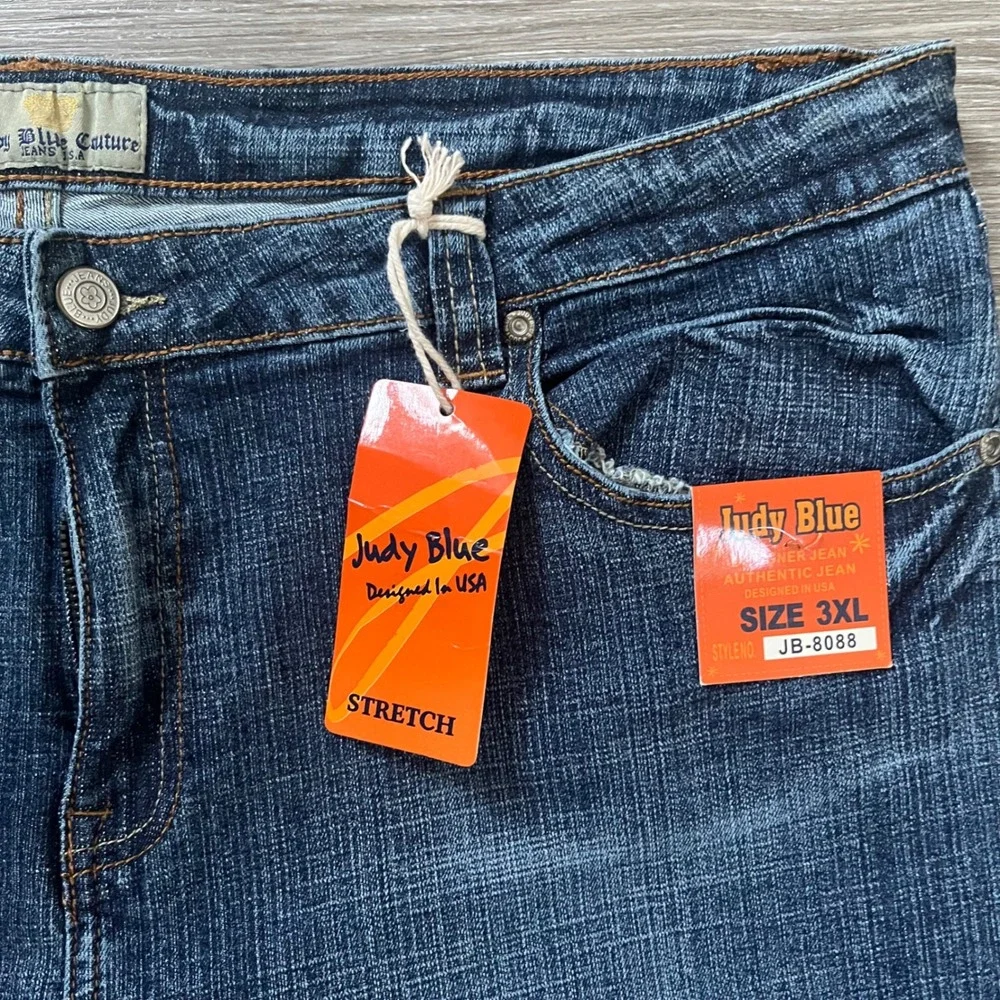 Judy Blue Womens 3XL Stretch Straight Leg Jeans Dark Wash Blue JB-8088 NWT
